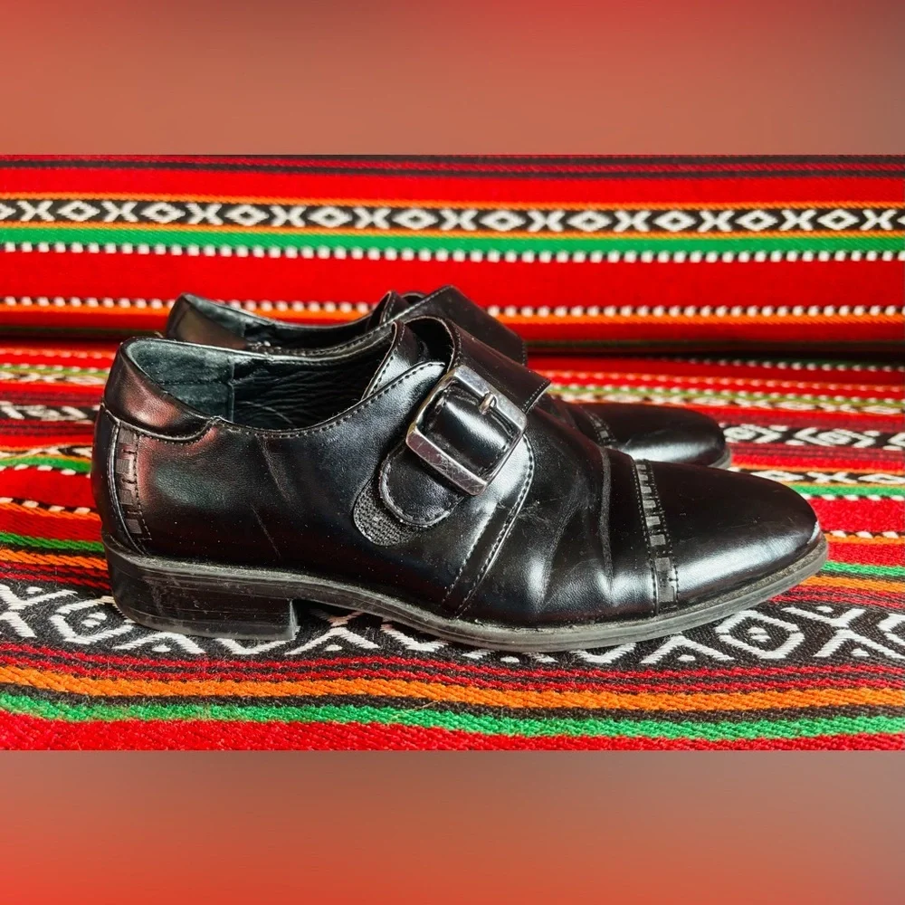 Stacey Adams KIDS DESMOND  Cap Toe Monk Strap Size 2.5